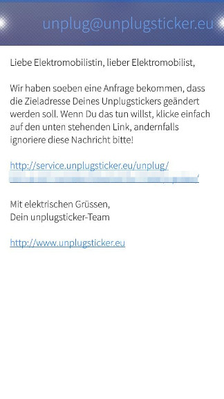 Benachrichtigungsmail Adressänderung